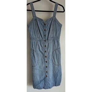 pilcro bustier denim maxi dress Pilcro Bustier Denim Maxi Dress